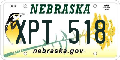 NE license plate XPT518