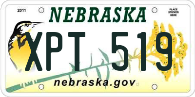 NE license plate XPT519