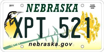 NE license plate XPT521