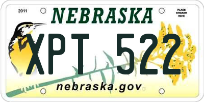 NE license plate XPT522