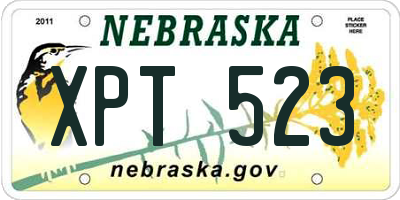NE license plate XPT523