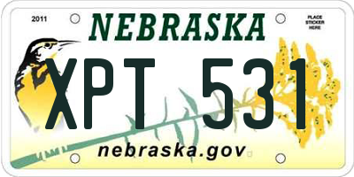 NE license plate XPT531