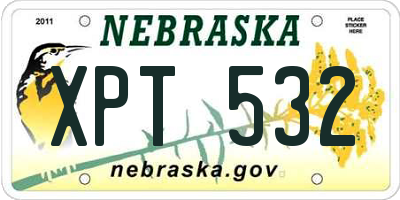 NE license plate XPT532