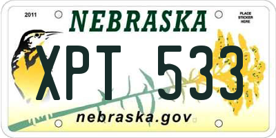 NE license plate XPT533