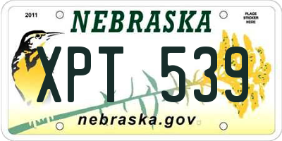 NE license plate XPT539