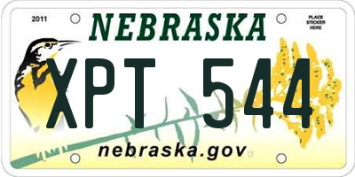 NE license plate XPT544