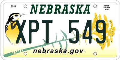 NE license plate XPT549