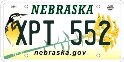 NE license plate XPT552