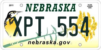 NE license plate XPT554