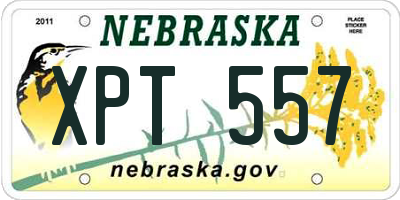 NE license plate XPT557