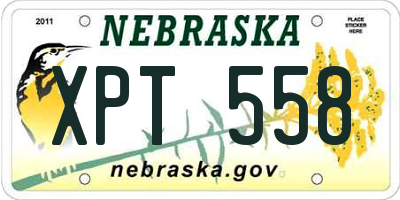 NE license plate XPT558