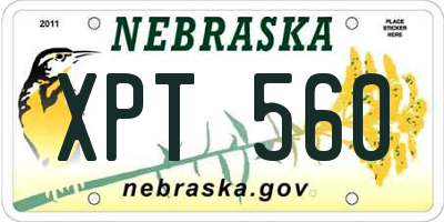 NE license plate XPT560