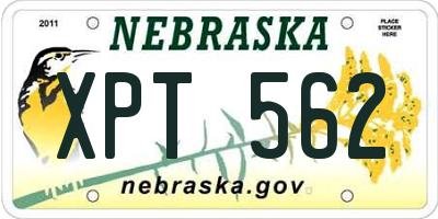 NE license plate XPT562