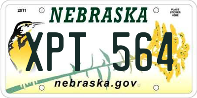 NE license plate XPT564