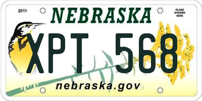NE license plate XPT568