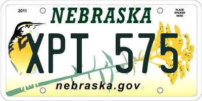NE license plate XPT575
