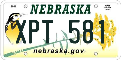 NE license plate XPT581