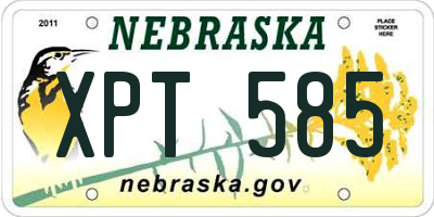 NE license plate XPT585
