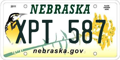 NE license plate XPT587