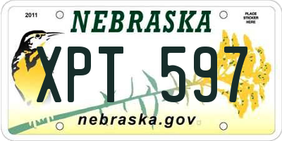 NE license plate XPT597
