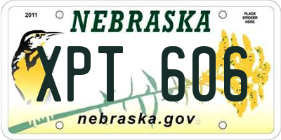 NE license plate XPT606
