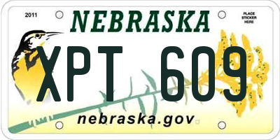 NE license plate XPT609