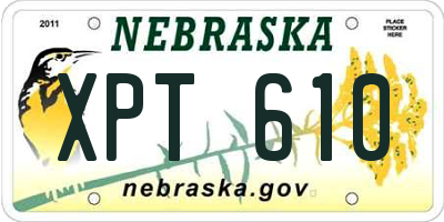 NE license plate XPT610