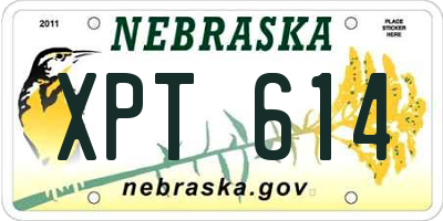 NE license plate XPT614