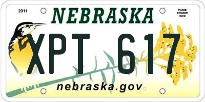 NE license plate XPT617