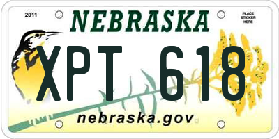 NE license plate XPT618