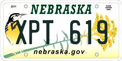 NE license plate XPT619