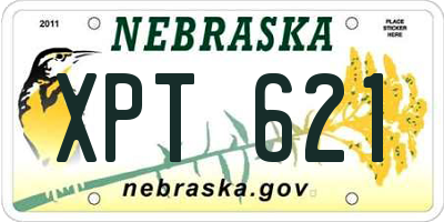 NE license plate XPT621