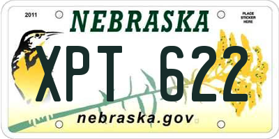 NE license plate XPT622