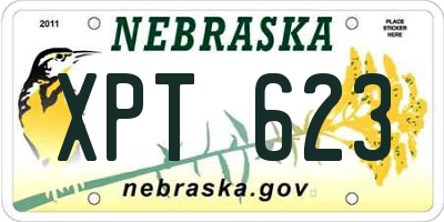 NE license plate XPT623