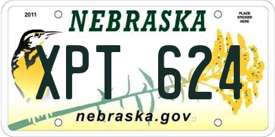 NE license plate XPT624