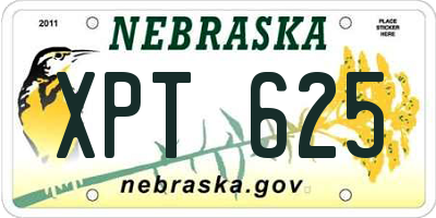 NE license plate XPT625