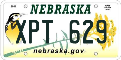 NE license plate XPT629