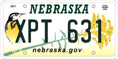 NE license plate XPT631