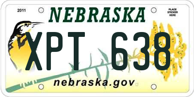 NE license plate XPT638