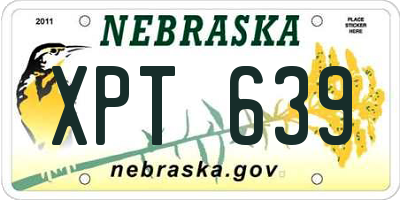 NE license plate XPT639