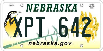 NE license plate XPT642