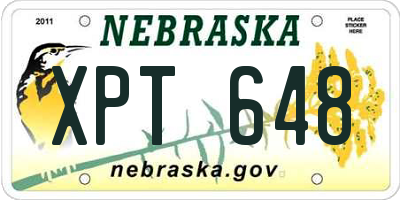 NE license plate XPT648