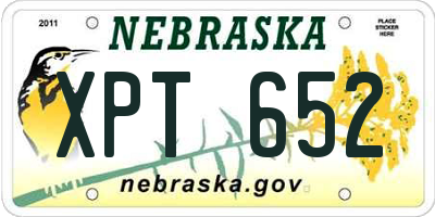 NE license plate XPT652