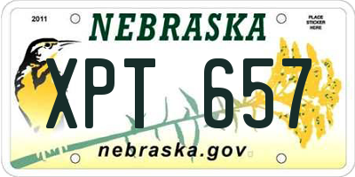 NE license plate XPT657