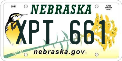 NE license plate XPT661