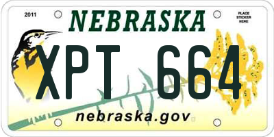 NE license plate XPT664