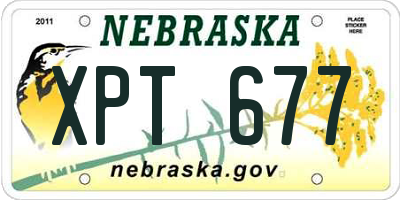 NE license plate XPT677