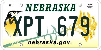 NE license plate XPT679