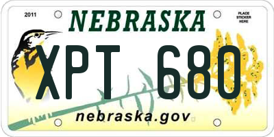 NE license plate XPT680