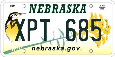 NE license plate XPT685